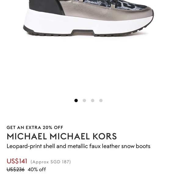 MICHAEL KORS Leopard-print metallic snow boots Sz6 - Picture 4 of 8